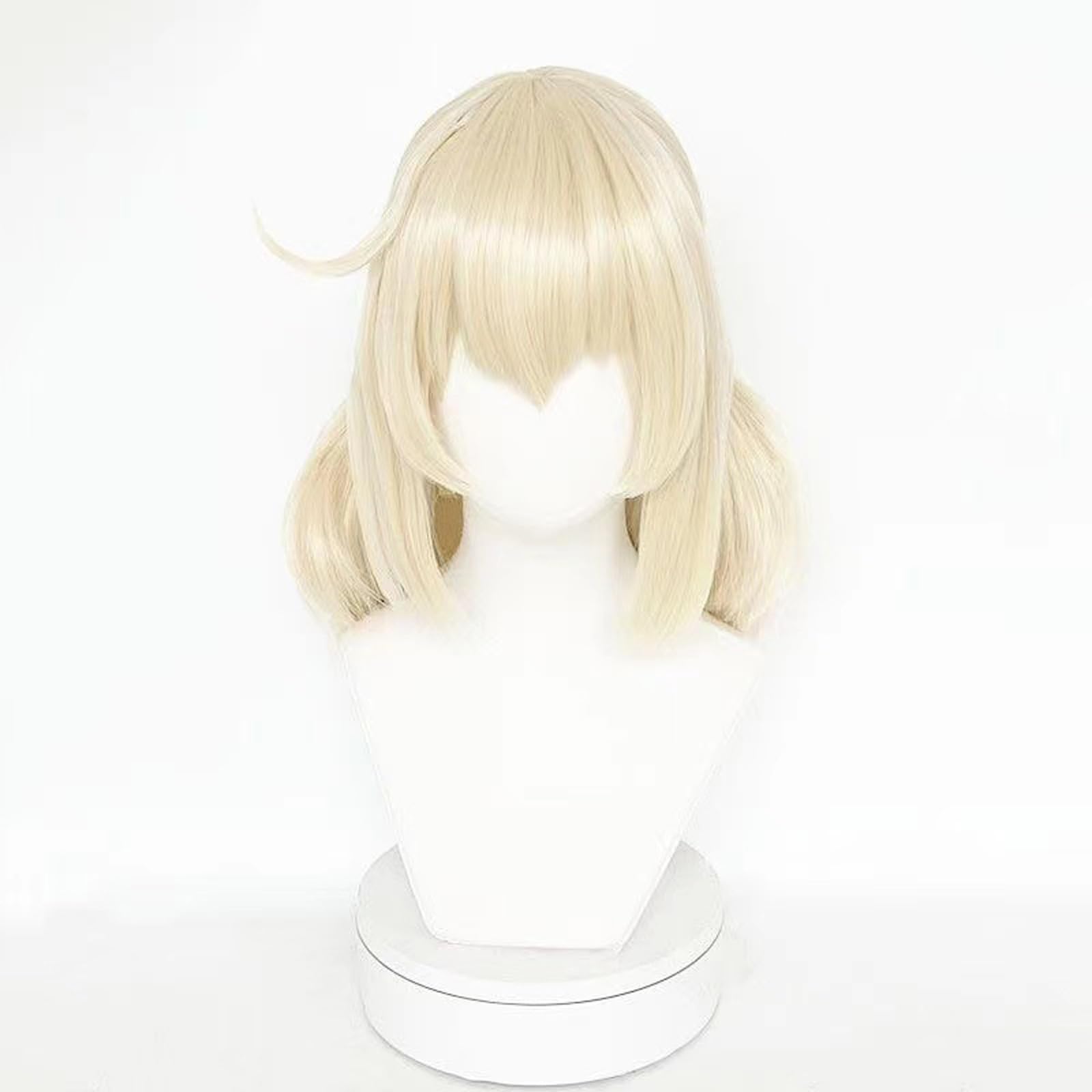 WCCNKK Genshin Impact Klee Cosplay Perücke Blonde Damenperücke Mit Doppeltem Pferdeschwanz Für Comic Rollenspielperücken + Perücke Kappe, Geeignet Für Halloween-Party, Nachtleben, Anime-Geschenk