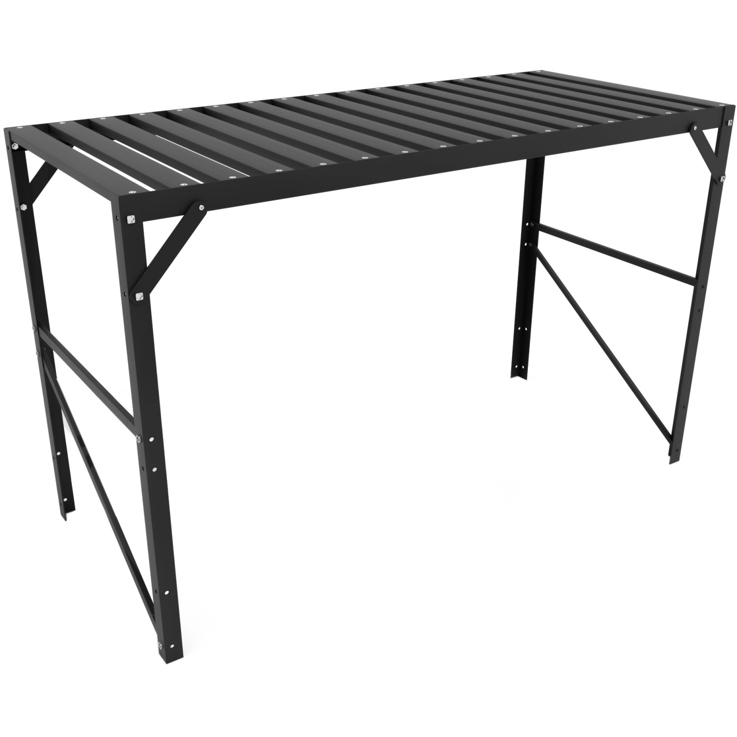 Vitavia Alutisch mit 1 Ablage, 121 cm x 54 cm x 76 cm Schwarz