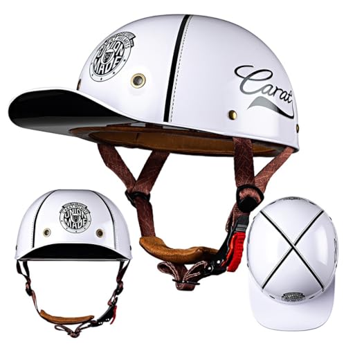 Motorrad Halbschalen Halbschalenhelm Halbhelm Baseball Cap Motorradhelm Mit ECE-Zulassung Cruiser Chopper Scooter Helm Baseballmütze-Helm Mopedhelm für Erwachsene Männer Frauen