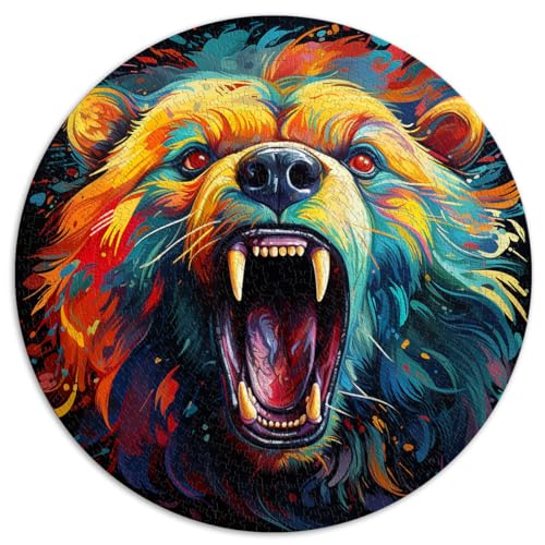 Puzzle zum Verschenken, Psychedelic Bear Colorf, 1000 Teile, Puzzle, 67,5 x 67,5 cm, Lernspielzeug, Familienspiele, anspruchsvolle Spiele, Geschenke