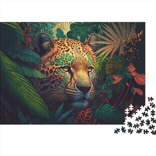 Schwierige, anspruchsvolle Puzzles, 1000-teiliges Holzpuzzle mit Leopardenmotiv für Erwachsene und Jugendliche, interessante Puzzles zur Stressreduzierung (Größe 75x50cm)