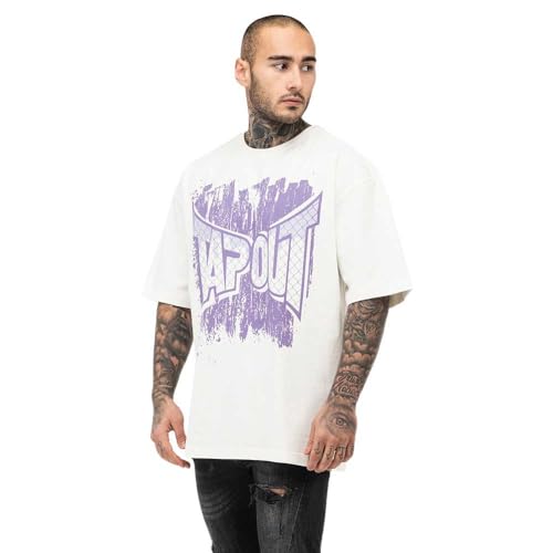 Tapout Herren CF Tee T-Shirt, White/Lilac, L