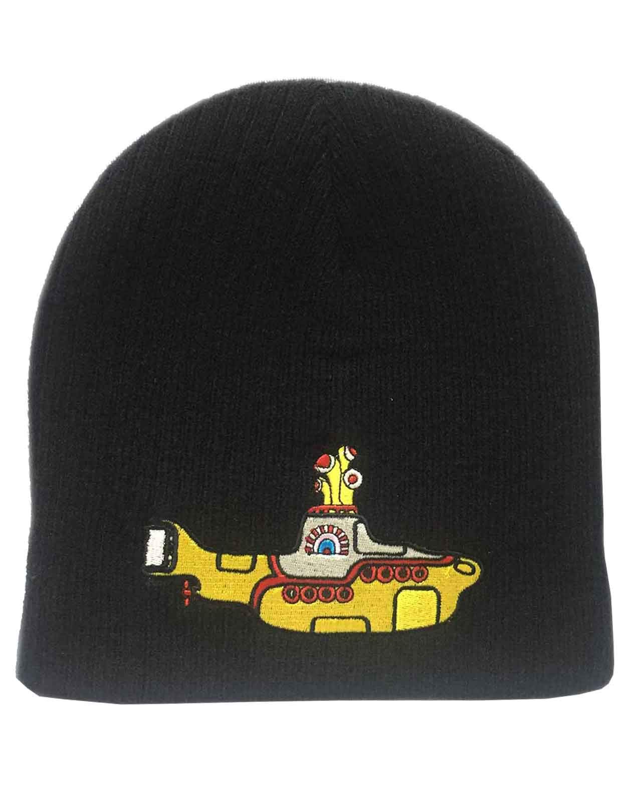 The Beatles Mütze Beanie Yellow Submarine Logo Nue offiziell Schwarz Unisex One Size