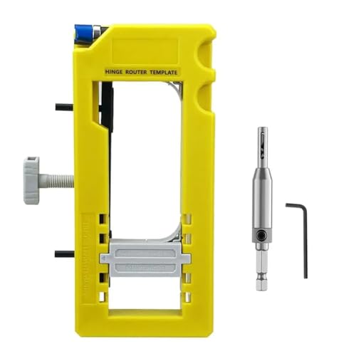 Mkcavne Türscharnierschablone, Türscharnierfrässchablone, Herausnehmbare Einsätze im Lieferumfang Enthalten, Schrankscharnierlehre, Passform für Längen Von 3-5