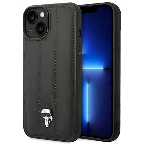 Karl Lagerfeld KLHCP14SPSQPK hülle für iPhone 14 6,1" hardcase schwarz/Black Puffy Ikonik Pin