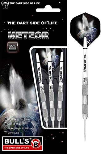 BULL'S Meteor Mt9 Steel Dart 25g, Silber/Weiß,