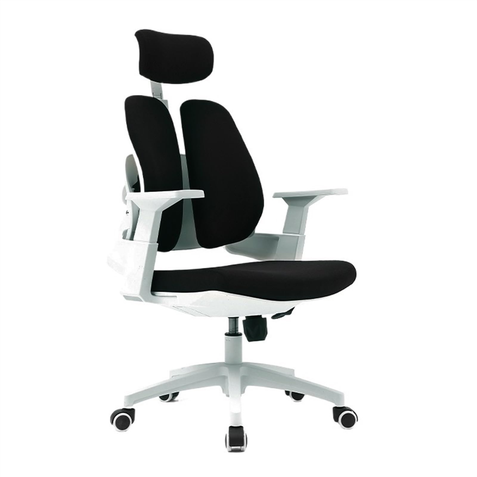 Bürostühle Ergonomischer Bürostuhl mit hoher Rückenlehne, Schreibtischstuhl mit Rollen, Chefsessel mit Drehfunktion und verstellbarer Armlehne, Lordosenstütze und Kopfstütze Schreibtischstuhl(Schwarz)