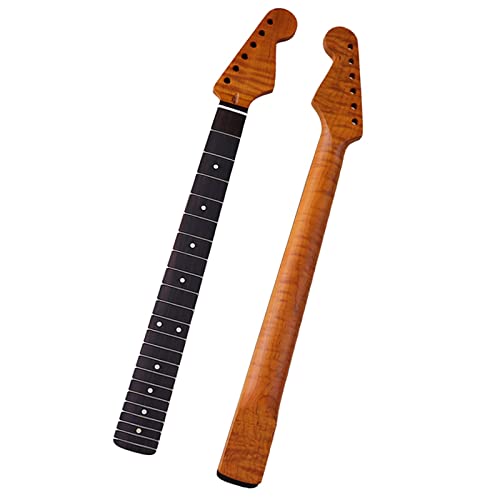 Gerösteter Kanada-Flammenahorn Für ST-E-Gitarrenhals, Hals Mit Mattem Finish, Palisander-Griffbrett, 22 Bünde, 5,6 Breite Gitarre Hals Ersatz (Color : Matte)