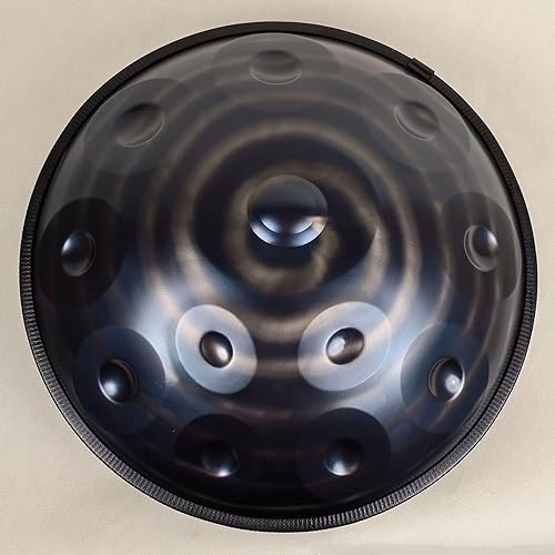 Professionelle Handstahltrommel, Handpan-Trommelinstrument in d-Moll, 432-Hz-Stahlhandtrommel mit Handpan-Ständer, Handpan-Koffer, Meditations-Schlaginstrument, 12 Noten