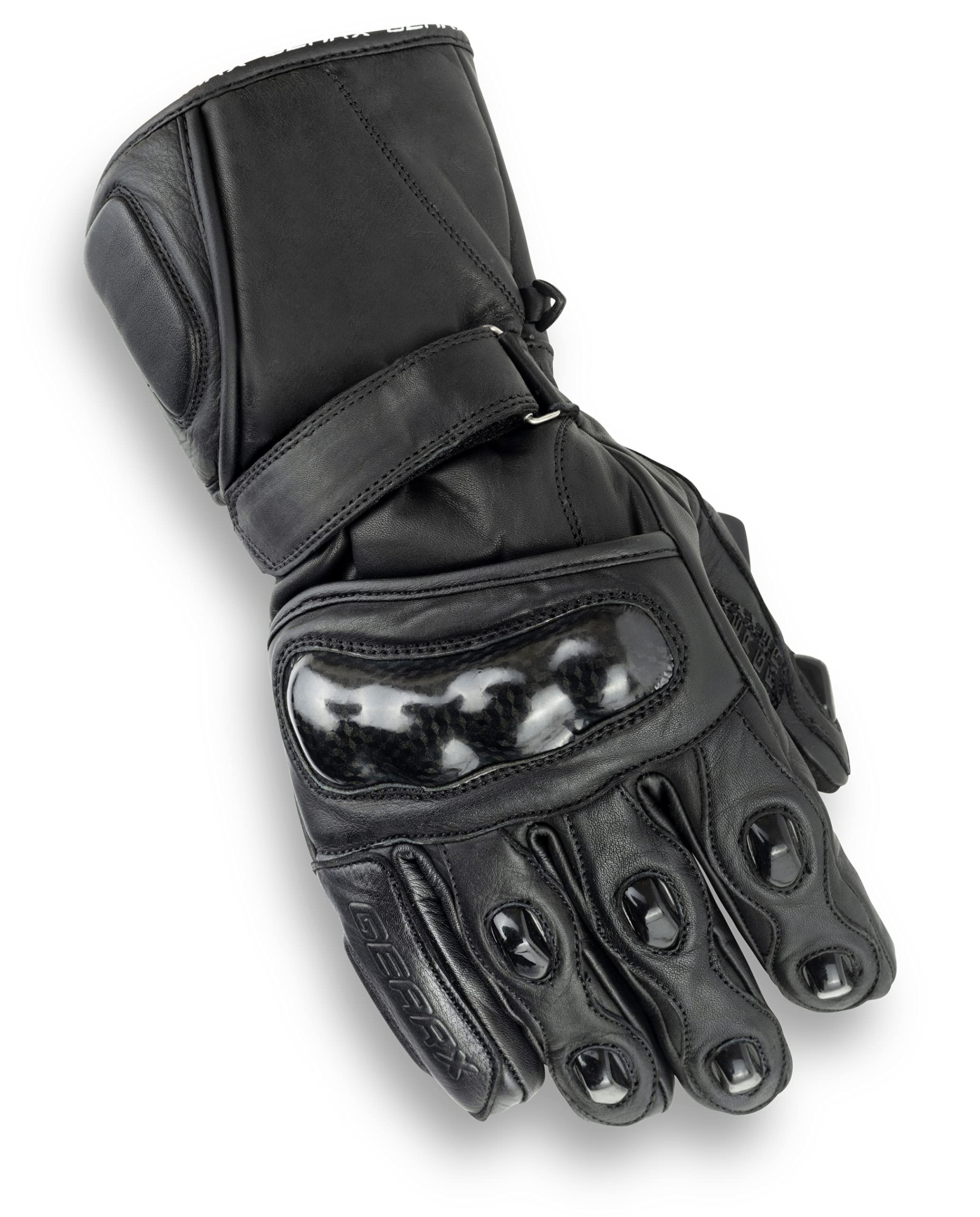 Leder Motorrad Handschuhe wasserdicht Winter Thermo-Carbon Shell Schutz Gr. Large, schwarz