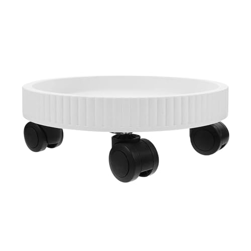 AMEEDA Pflanzenroller Gartentopf-Pflanzenroller-Basis, Blumentablett, Pflanzständer auf Rädern, Innentöpfe unter Topftabletts(White)