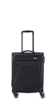 travelite 4-Rad Koffer Handgepäck Weichschale, IATA Bordgepäck Maß; Serie CHIOS, Trolley mit Kantenschutz + Aufsteckfunktion, 55 cm, 34 Liter, Schwarz