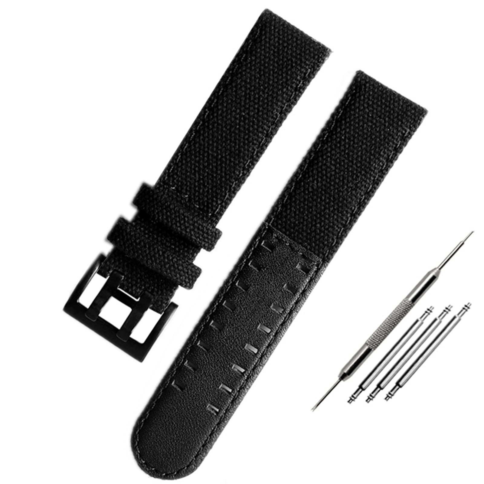 NEYENS Das Canvas-Lederarmband ist geeignet für Hamilton Khaki Field Watch H68201993 H7060596. Für Seiko-Armband mit 20 mm und 22 mm Schnalle, 20 mm, Achat