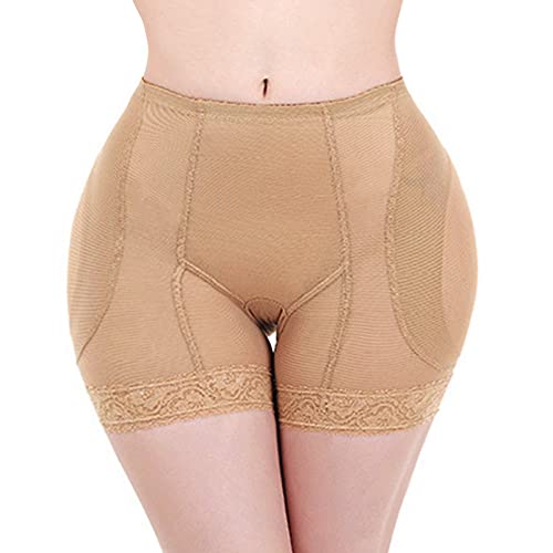 BANLUX Damen Po Push Up Unterhose - Atmungsaktives, Gepolstertes Shapewear-Höschen Aus Mesh, Hüfte Verbessern Hüftpolster, Po-Lift, Tägliches Tragen, Shaper-Höschen, Hüfte, Glatt,Apricot,M