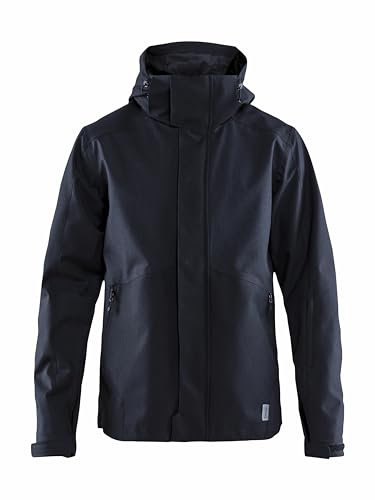 Craft MOUNTAIN Jacket | Herren Winterjacke XXL | Gravel Melange | Wind- und Wasserdicht | Hoher Kragen und abnehmbare Kapuze | Regenjacke Herren wasserdicht | Skijacke Herren