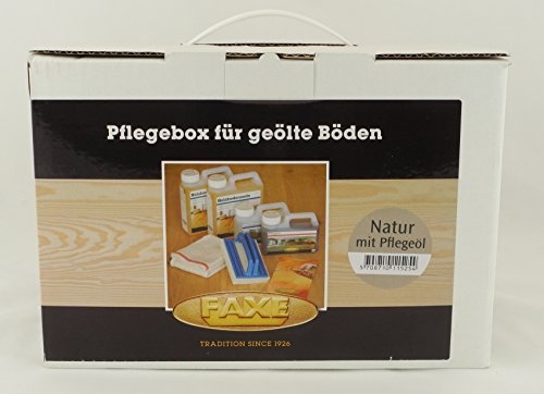 Faxe Bodenpflegebox mit Pflegeöl natur Seife Intensivreiniger Pad Tuch