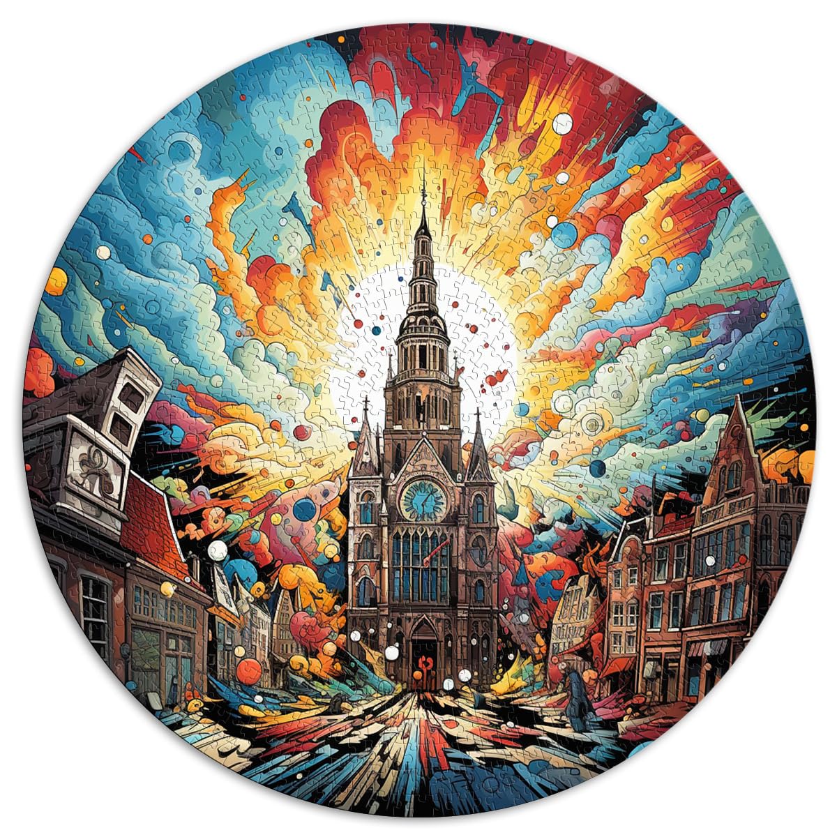 Puzzlespiel Den Haag für Erwachsene Puzzles 1000 Teile 67,5x67,5cm Lustige Puzzles Interessante Puzzles zur Stressreduzierung