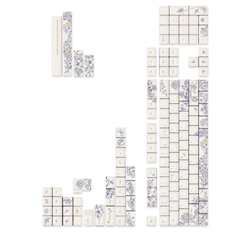 Mllepjdh Französisches Stickerei Thema PBT Tastenkappen DyeSub Tastenkappen Set Für Mechanische Tastaturschalter 7u 2 25u 2 75u Leertaste Mechanische Tastaturzubehör