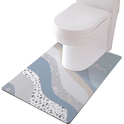 ZESLIV WC Vorleger mit Ausschnitt 90*60cm rutschfeste Badematte Badezimmerteppich Toilettenmatte Badgarnitur Badteppich