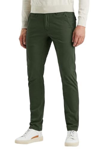 PME Legend Herren Chinohose Twin WASP Chino - Regular Fit - Blau Beige Grün, Größe:32W / 32L, Farbe:Green 8576