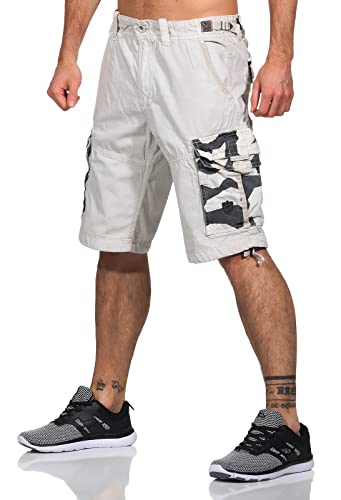 Jet Lag Herren Cargo Shorts 22-695 Bermuda mit Seitentaschen Stone W42