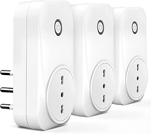 Meross Intelligente WLAN-Steckdose, italienische Smart Plug 16 A (Typ L), Energie Monitor, kompatibel mit Amazon Alexa, Google Assistant, SmartThings, 3 Stück