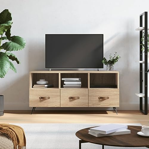 Lauuoeriau Heimartikel, TV-Schrank, Sonoma-Eiche, 102 x 36 x 50 cm, Holzwerkstoff, Anzugmöbel