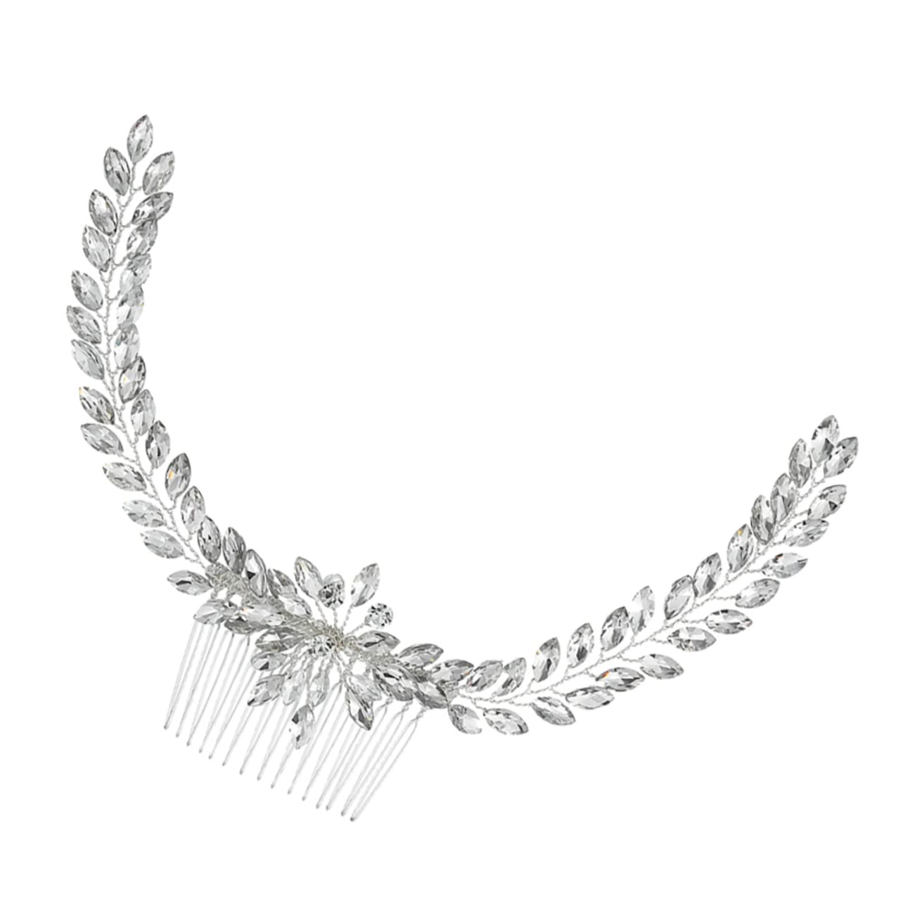 AIHEDOUJ 1 Stück Kamm Kopfstück für Hochzeit Braut Kristall Kopfschmuck Strass Haarspange Braut Tiara Haarkämme für Frauen Zubehör Kristall Hochzeitskamm Braut Gracetiara Chic Schleier