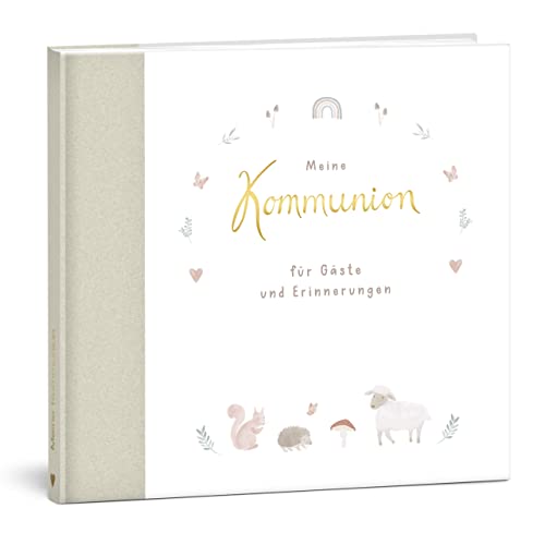 mintkind® Gästebuch "Meine Kommunion" Wald I Kommunion Geschenk personalisiert I Buch zur Kommunion Erinnerungsalbum I Fotoalbum Kommunion Feier für Mädchen und Jungen zum Selbstgestalten