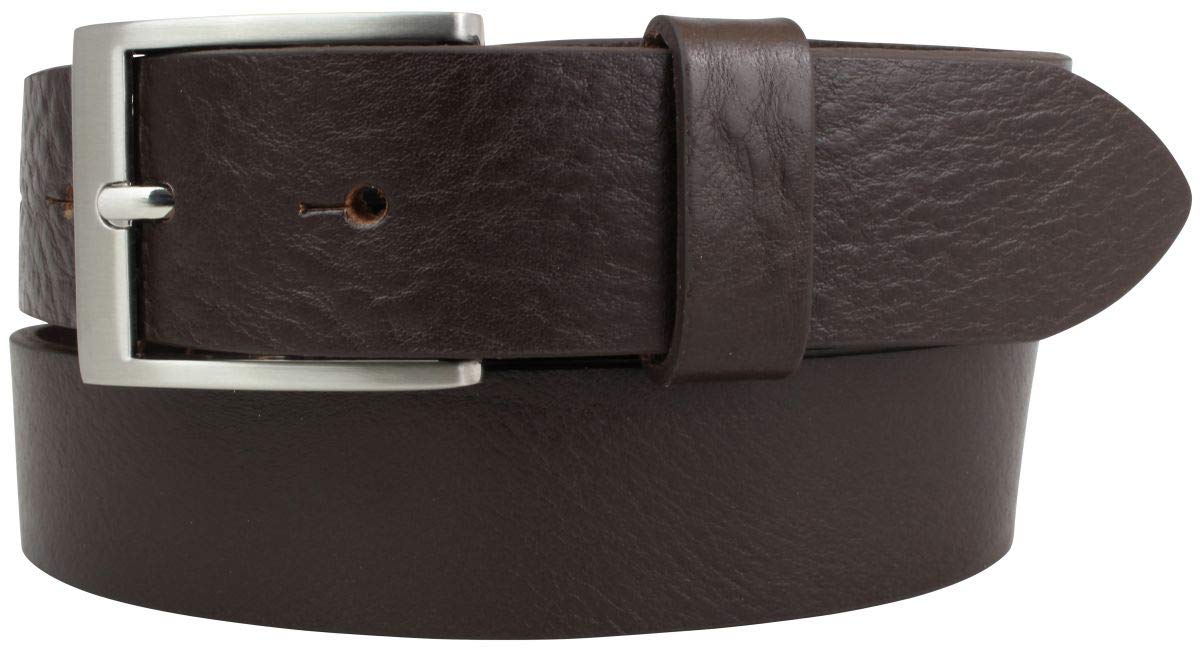 BELTINGER Gürtel aus Vollrindleder 3,5 cm | Jeans-Gürtel für Damen Herren 35mm | Chino-Gürtel Anzuggürtel | Braun 105cm