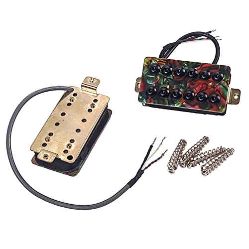 ZENGXUE Packung Mit 2 E-Gitarre-Nackenbrücken-Pickup 50mm + 52mm Metall-Grundplatte Humbucker Tonabnehmer Set