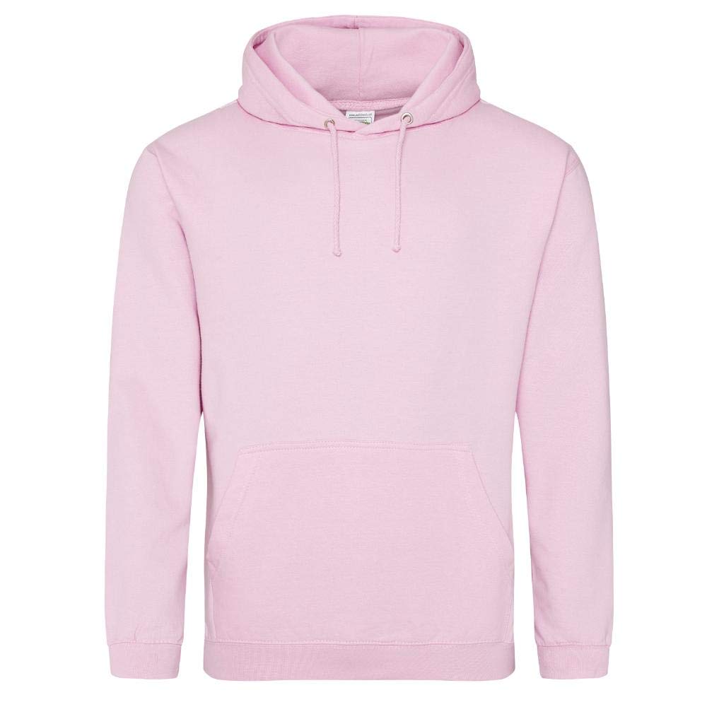 Just Hoods - Unisex College Hoodie/Baby Pink, L