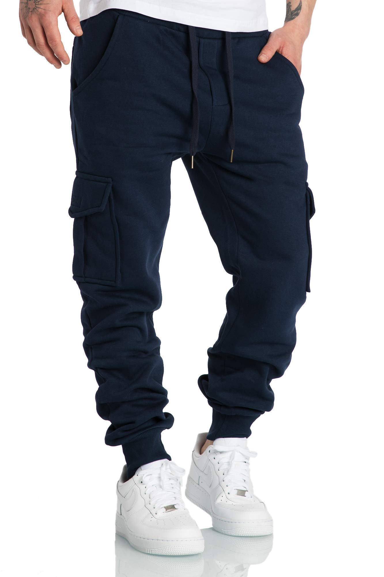 Amaci&Sons Herren Cargo Jogginghose Sporthose Sweatpants Jogger Trainingshose 2016 Navyblau 3XL