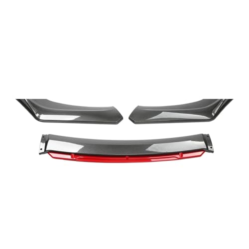 Splitter Imousinenbreite Unter 176 cm Universeller Auto-Frontstoßstangenlippen-Bodykit Spoiler Aus Kohlefaser Dekorative Streifen Stoßstangen Lippensplitter Frontlippe(Carbon Fiber Red)