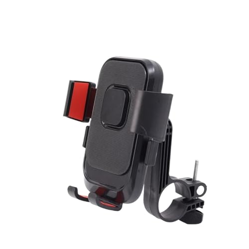 Handyhalterung Motorrad Radfahren Navigation Telefon Halter Motorrad Elektrische Griff Halterung Rückspiegel Halterung Stoßfest Telefon Stehen Handyhalter Fahrrad(Red- Handlebar)