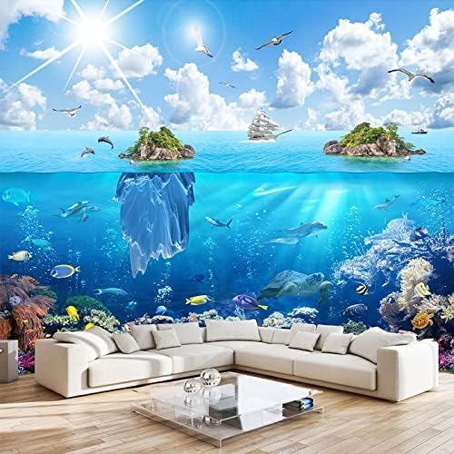 Insel Unterwasserwelt Seaview 3D Tapeten Wanddekoration Fototapete Sofas Wohnzimmer Wandbild Schlafzimmer-150cm×105cm