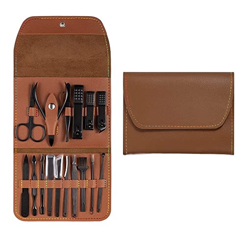 SCRUBY Nagelschneider-Set, Edelstahl, Nagelknipser-Set mit faltbarer Tasche, Maniküre-Schneider-Kits, Schere, Make-up, Beauty-Werkzeuge (blau), 4–16-teilig