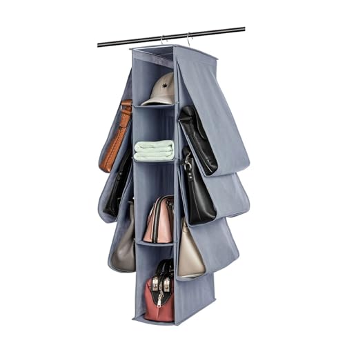 Meiliyizu Multifunktionale Aufbewahrungstasche, effiziente Aufhängung, Kleiderschrank, 4 Ebenen, Handtasche und Kleidung, Organizer, Schrankzubehör