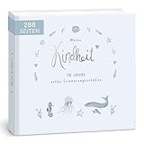 mintkind® "Meine Kindheit" Erinnerungsalbum im Wal Design Blau I deine ersten 10 Jahre I Fotoalbum Kinder Geschenke zur Geburt Babybuch zum Eintragen Tagebuch Kinder