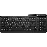 HP 460 Bluetooth-Tastatur (12 programmierbare Tasten, flüssigkeitsabweisend, schnelle Synchronisierung, einstellbare Neigung, spanische QWERTY-Tastatur), Schwarz