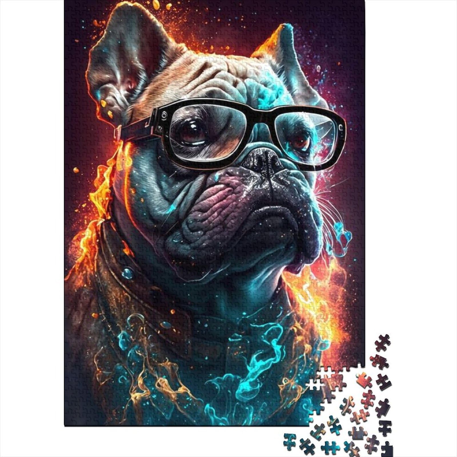 500 große Teile Puzzle für Erwachsene Tier Fantasy Hund Holzpuzzle Puzzles für Erwachsene Teenager Dekomprimierendes geistiges Lernspielzeug (Size : 52x38cm)