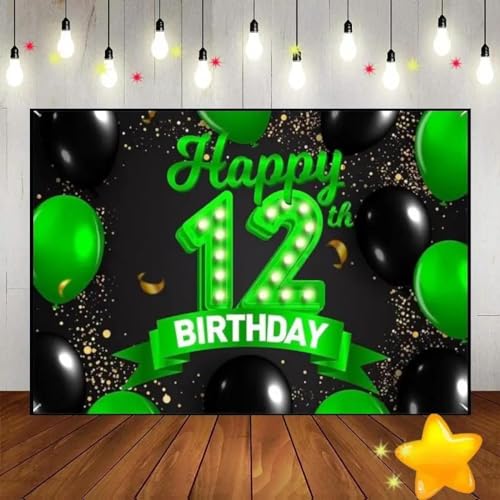 Alles Gute zum 12. Geburtstag Prinz Fotografie Dekoration Spiel Dekoration Green Screen Party Geschlecht Enthüllen Prinzessin 350x230cm