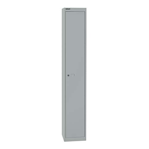 BISLEY Garderobenschrank Office, 1 Abteil, 1 Fach, T 305 mm, 355 Silber, 30.5 x 30.5 x 180.2 cm