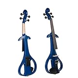 Standard Violine 4/4 Stille Elektrische Holz Violine Tragetasche Audio Kabel Bogen Violinist Saiten KIT(Blue SET)