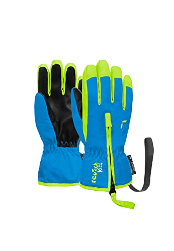 Reusch Baby-Jungen Ben angenehm warme und Winddichte Skihandschuhe Alltagshandschuhe Babyhandschuhe Schneehandschuhe zum Schlittenfahren Winter-Handschuhe, blau/gelb, V