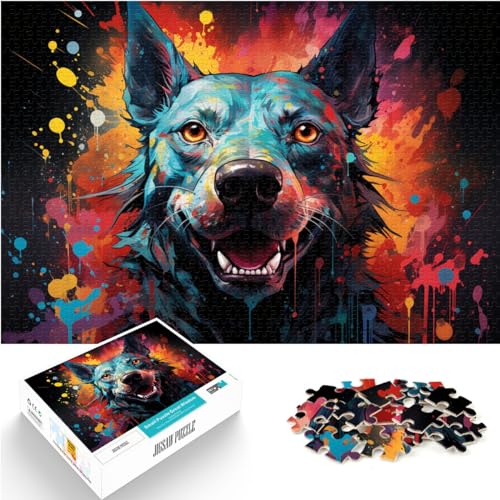 Puzzles für Erwachsene mit farbenfrohem Hundegemälde, 1000-teiliges Holzpuzzle, das anspruchsvoll, Aber unterhaltsam und humorvoll ist, 1000 Teile (50 x 75 cm)