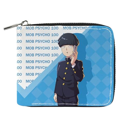 RYNDEX M-ob Psyc-ho 100 Geldbörse Anime Mittelgroß, Süß Spaß Einzigartig Karten Portemonnaie, Teenager Reisegeldbeutel für Taschengeld Fahrkarte(Color:Multicolor 1)