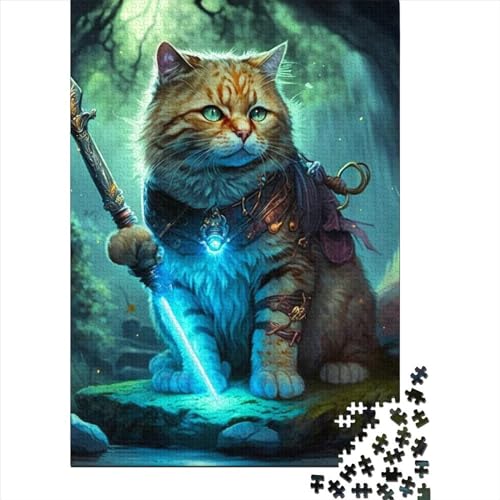 Puzzle für Erwachsene, 1000 Teile, Fantasie-Katzen-Krieger, Puzzles für Erwachsene, Teenager, Puzzles für Erwachsene, Lernspiel, Herausforderungsspielzeug (29,53 x 19,69 Zoll)