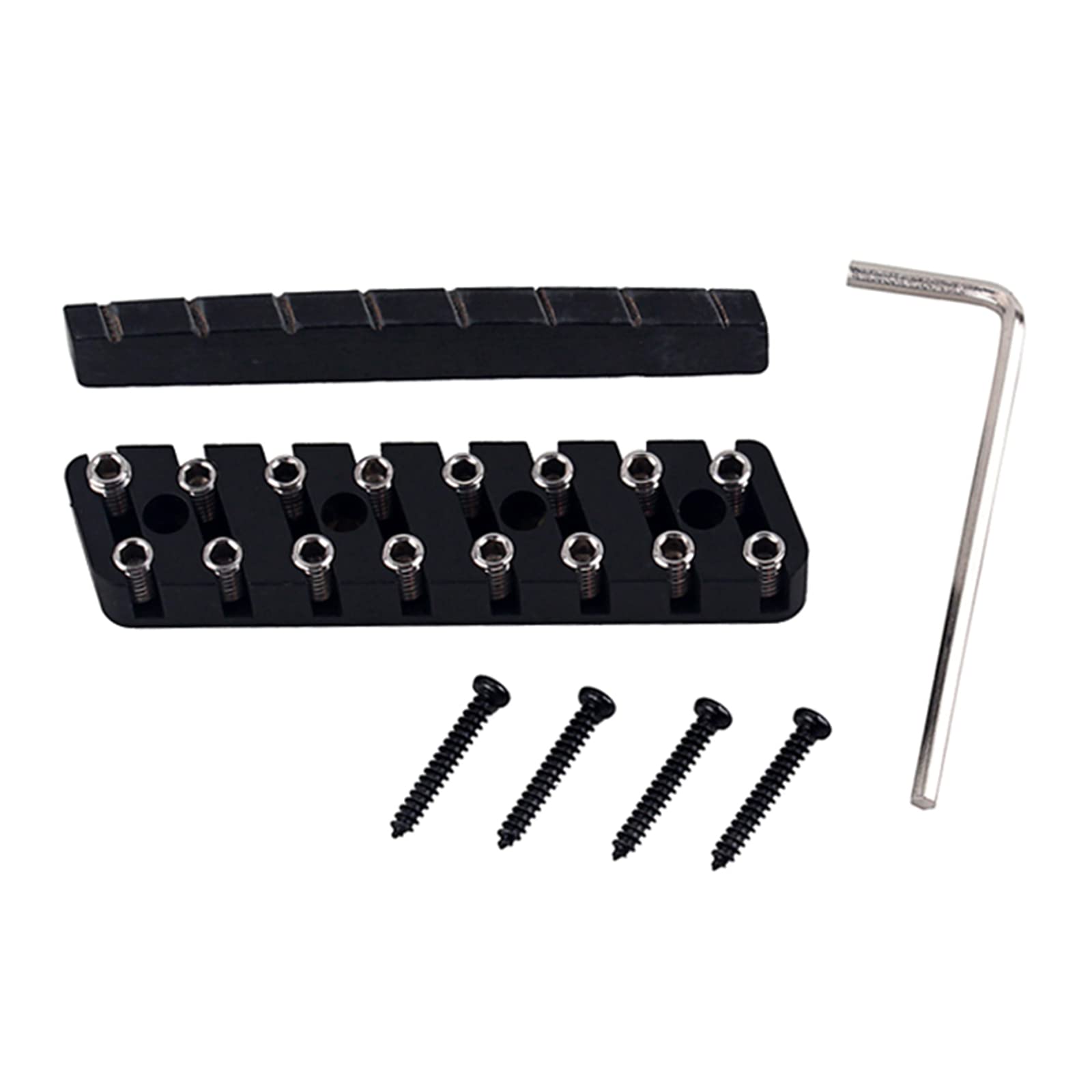 Kontermutter-Set für E-Gitarre, Tremolo-Saiten-Sicherungsmutter mit Inbusschlüssel und Schrauben, E-Gitarrenteile, Gitarrenteile und Zubehör, Brücke für E-Gitarre