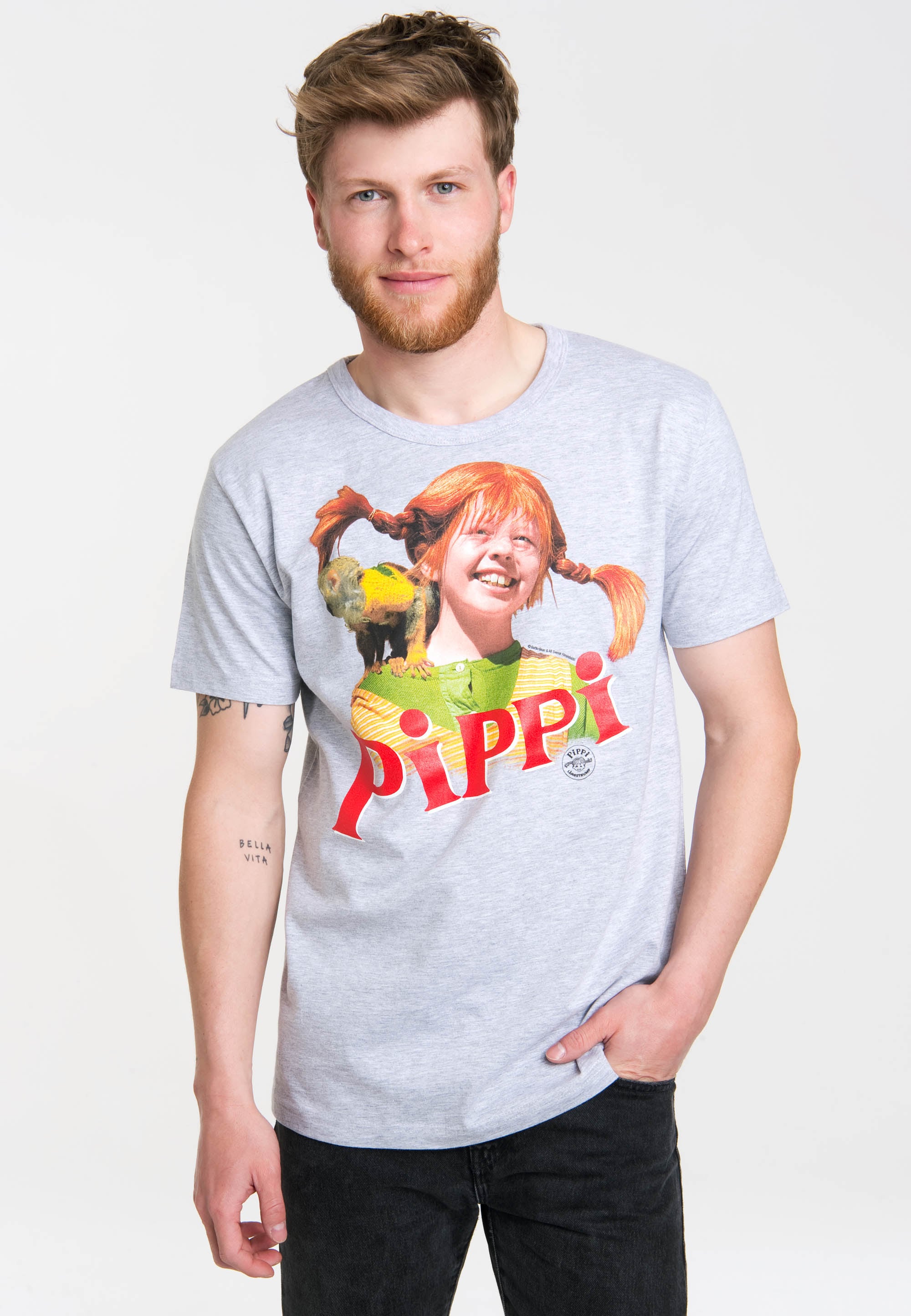 LOGOSHIRT T-Shirt "Pippi Langstrumpf - Äffchen Herr Nilsson", mit coolem Frontprint